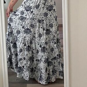Threads 4 Thought Black and White Floral Maxi Skirt